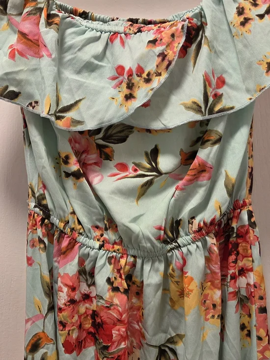 Speed Control NEW York Flower printed turquoise Blue dress - Picture 3 of 5